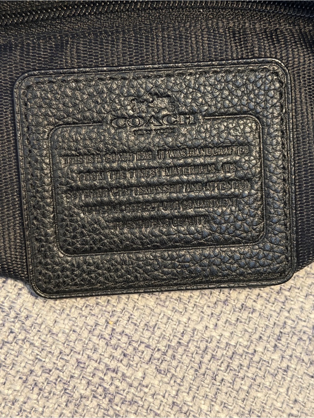 Coach Black Pebbled Leather Shoulder Bag with Silver Hardware - Picture 6 of 6